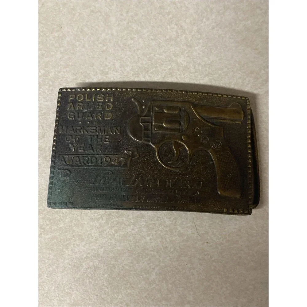 1947 Polish armed guard marksmen of the year belt buckle
